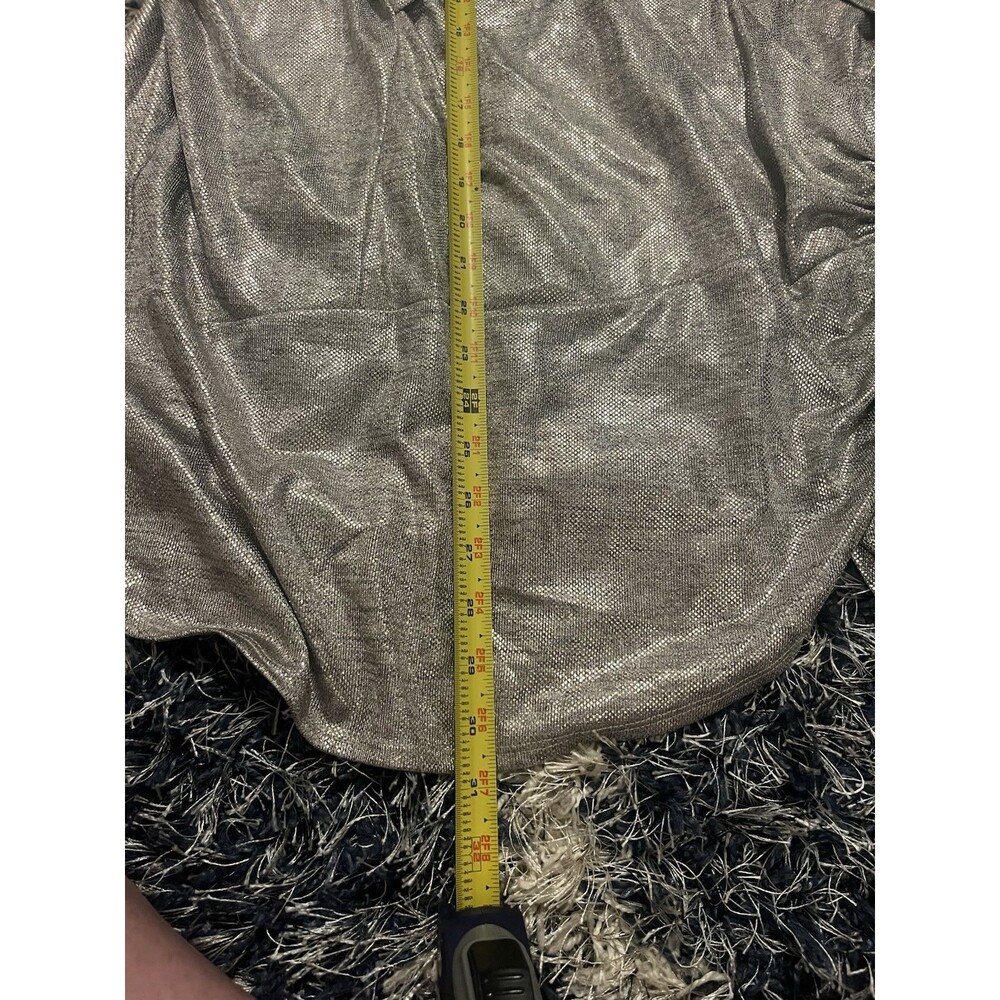 Skies Are Blue Metallic Silver Blouse- 3X - Picture 5 of 16